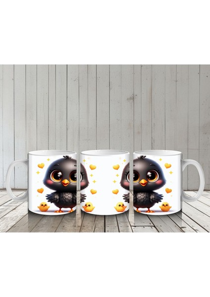 Çocuklara Sütü Sevdiren Minik Kuzgun Kupa Bardak