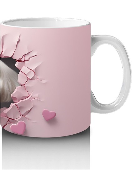 Çocuklara Sütü Sevdiren Kalp Çerçevesinden Bakan Sevimli Yavru Köpek Kupa Bardak fırsatları