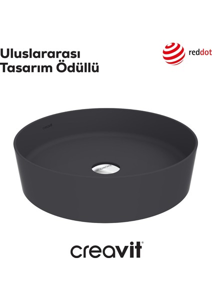 Loop Yuvarlak Çanak Lavabo Ø45 cm Mat Antrasit
