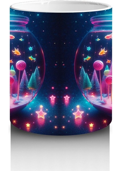 Çocuklara Sütü Sevdiren Parıltılı Mantar Dünyası Kupa Bardak modelleri