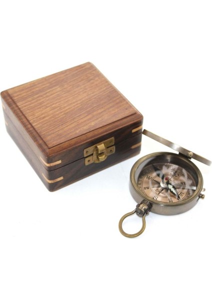 Ahşap Kutulu Pusula 10*5 cm Model 1