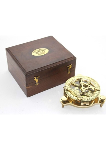 Ahşap Kutulu Pirinç Pusula 8*14 cm