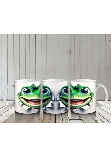 Çocuklara Sütü Sevdiren Neşeli Kurbağa Kupa Bardak