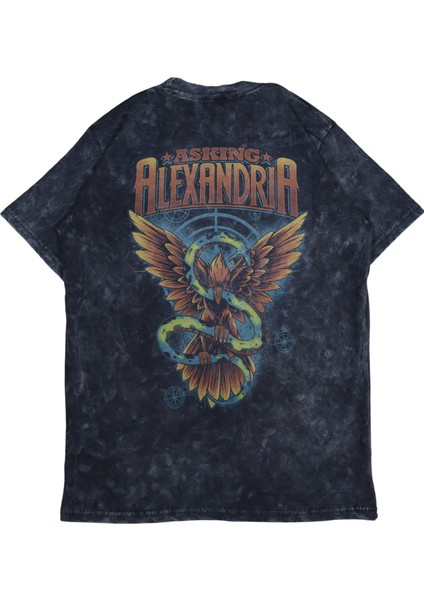 Oversize Asking Alexandria Sırt Baskılı Yıkamalı T-Shirt, Unisex Rock Band Temalı Retro Tişört modelleri