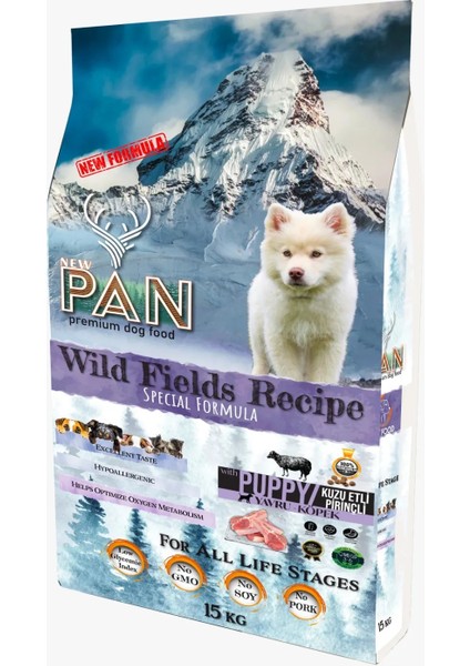 NEW PAN Kuzu Etli Pirinçli Yavru Köpek Maması 15 kg