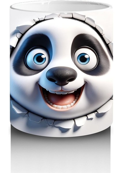 Çocuklara Sütü Sevdiren Duvarı Delip Bakan Meraklı Panda Kupa Bardak modelleri