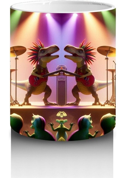 Çocuklara Sütü Sevdiren Dino Rock Konseri Kupa Bardak
