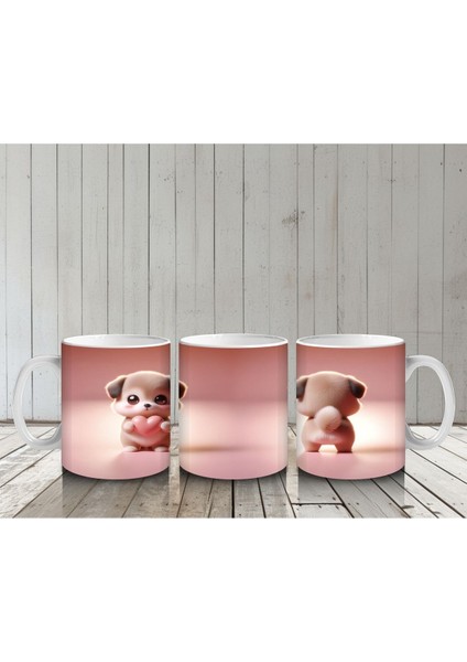 Çocuklara Sütü Sevdiren Şirin Mini Köpek Kupa Bardak