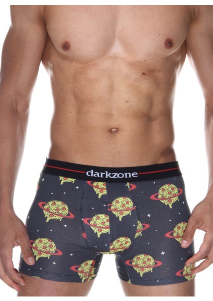 Lacivert Dijital Baskı DesenliErkek Boxer