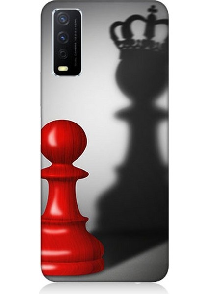 Vivo Y20S Uyumlu Piyonun Taçlı Hayali Desenli Silikon Kılıf
