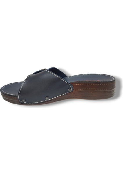 14701-25 Deri Anatomik Tek Bant Kadın terlik modelleri