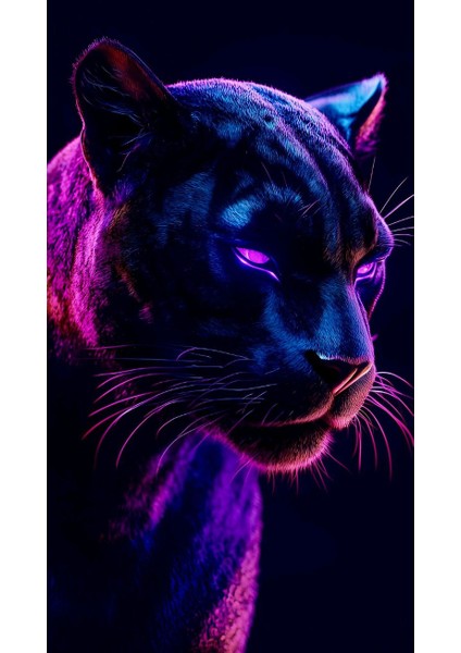 Mor Neonlu Leopar Kanvas Tablo Ev Duvar Salon Ofis Dükkan Hediyelik Dekarasyon Süsü fiyatları