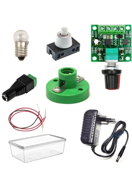 Kutulu 3 In 1 Basit Lamba ve Dimmer Deney Seti (3 Devre) - Öğrenci Elektrik Devresi
