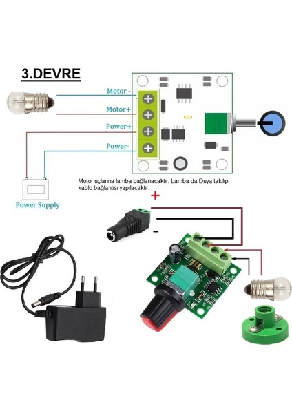 Kutulu 3 In 1 Basit Lamba ve Dimmer Deney Seti (3 Devre) - Öğrenci Elektrik Devresi fırsatları