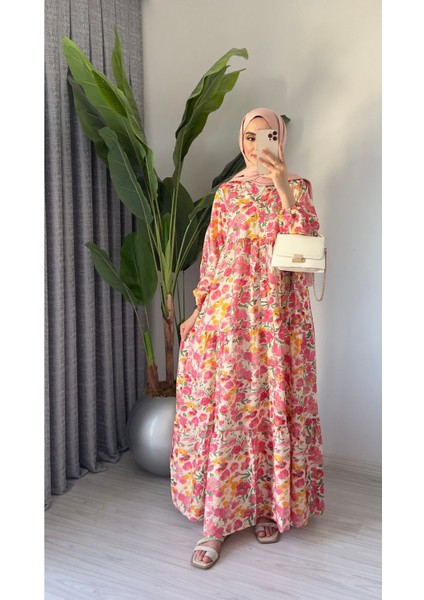 Kadın Çiçekli Baskılı Uzun Yazlıık Ince Elbise fırsatları