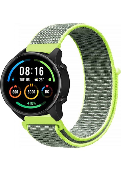 Xiaomi Watch Sport ile Uyumlu Kordon Kumaş Desenli Cırt Cırtlı Spor Kayış