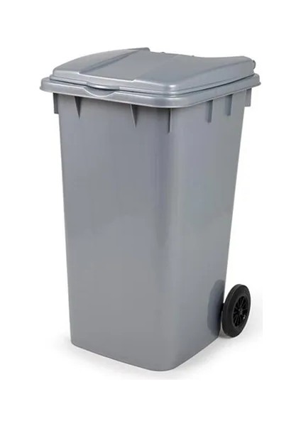 240 Lt Gri Çöp Konteyneri Çöp Kovası Sağlam Isıya Dayanıklı