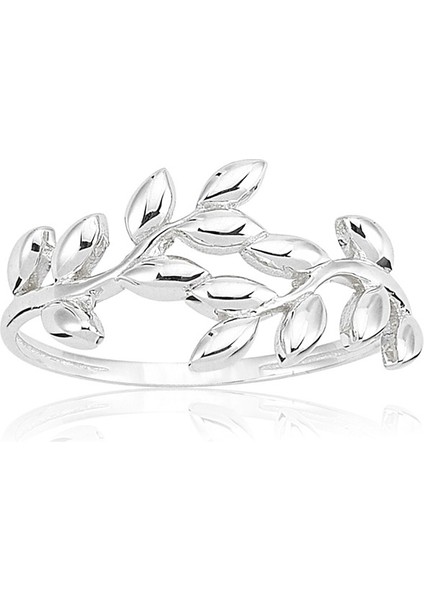 Zeytin Dalı 925 Ayar Gümüş Yüzük-Taşsız Gümüş Hediye Yüzük-Modern Hediye Gümüş Yüzük