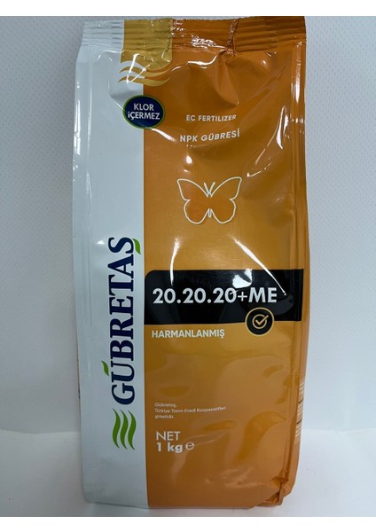 20.20.20+Me (1 Kg) Npk Gübresi Harmanlanmış, Ec Fertilizer, Toz Gübre