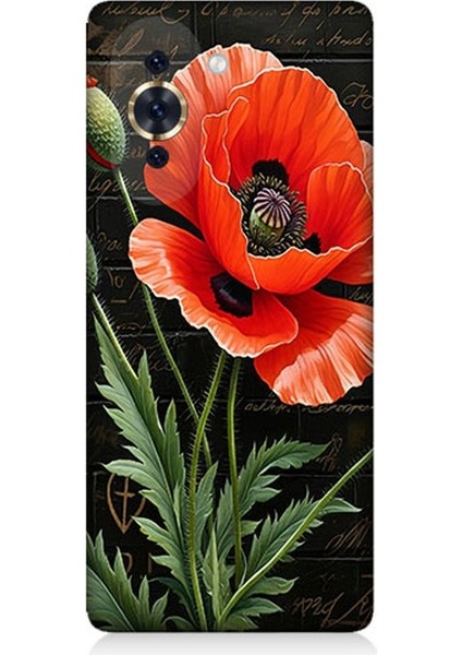 Huaweı Nova 10 Uyumlu Kırmızı Gelincik Hatırası Desenli Silikon Kılıf
