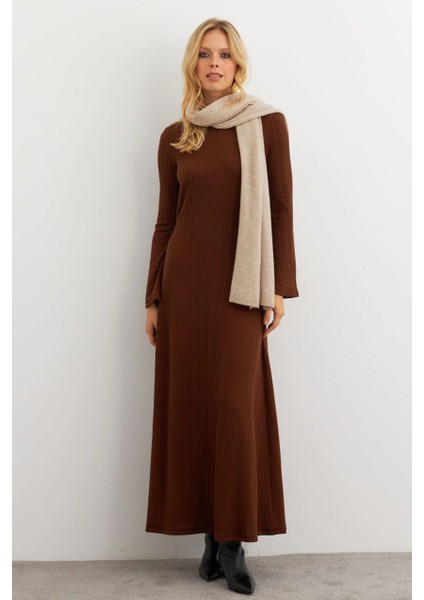Kadın Kahverengi Basic Maxi Elbise MTF30 fiyatları