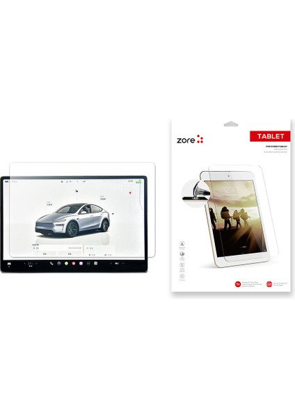 Tesla Model Y Juniper Zore Yeni Seri 2in1 Nano Araç Multimedya Ekran Koruyucu