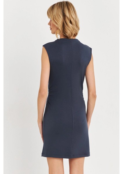 Kadın İndigo Drapeli Mini Elbise SE6 indirimleri