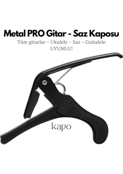 Metal-Yaylı Kapo | Akustik Gitar - Klasik Gitar - Elektro Gitar, Saz ve Ukulele ile Uyumlu Capo