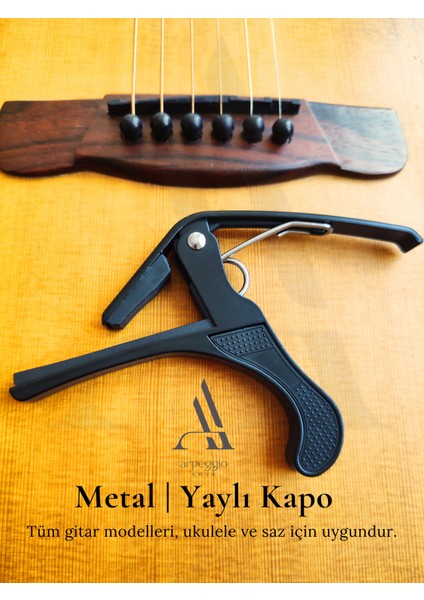 Metal-Yaylı Kapo | Akustik Gitar - Klasik Gitar - Elektro Gitar, Saz ve Ukulele ile Uyumlu Capo