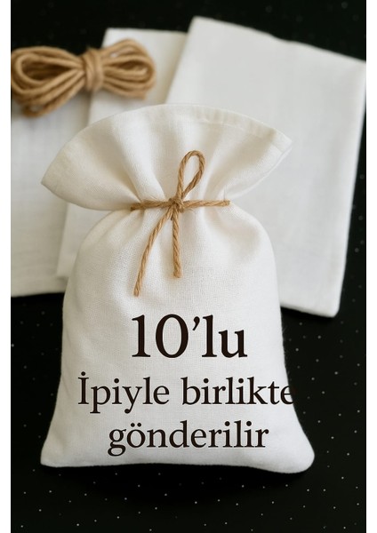 Ham Bez Natural Kese 10'lu 10*15 cm Düğün,nişan,kınagecesi,doğumgünü Vb.takı,lavanta,sabun Vs Çok Amaçlı Kese