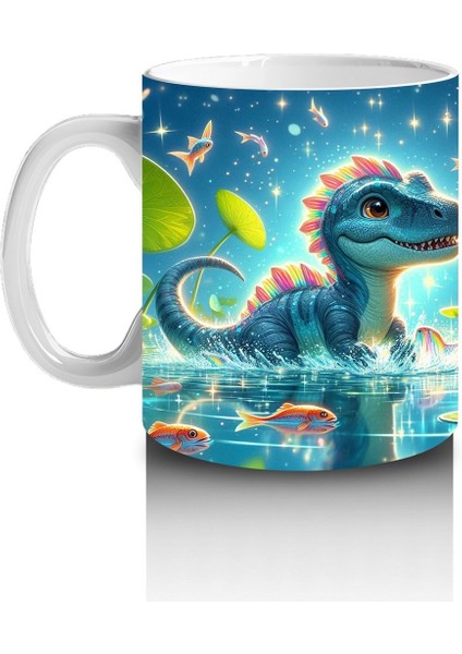 Çocuklara Sütü Sevdiren Nilüfer Gölü Dinozoru Kupa Bardak