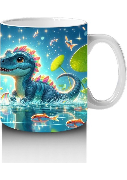 Çocuklara Sütü Sevdiren Nilüfer Gölü Dinozoru Kupa Bardak