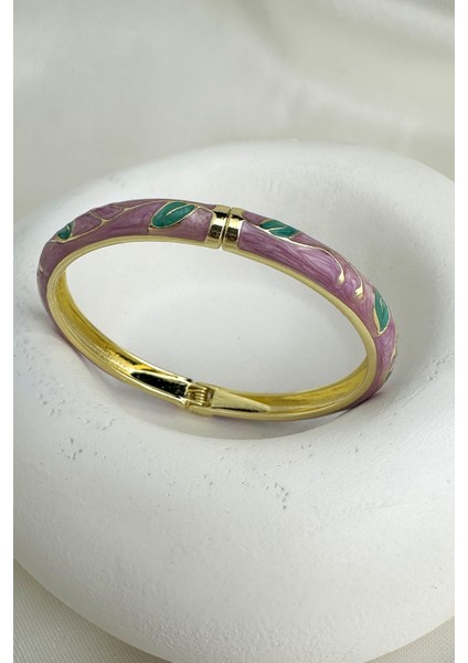 Özel Seri Mineli Yaprak Detay Kelepçe Bileklik (Çapı:6cm) fiyatları