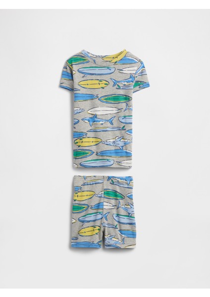 Bebek Çok Renkli Kids & Babygap %100 Organik Pamuk Surf Shark Pijama Takımı