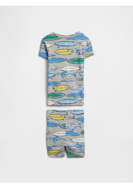 Bebek Çok Renkli Kids & Babygap %100 Organik Pamuk Surf Shark Pijama Takımı