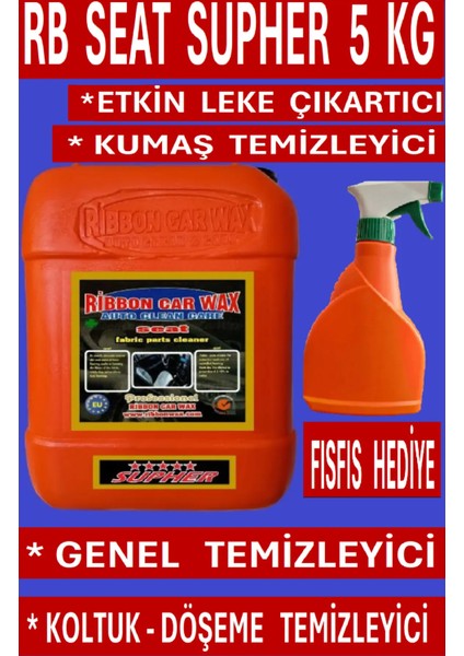 Ribbonwax Rb Seat Koltuk-Döşeme Kumaş Genel Temizleyici ,- Etkin Leke Çıkartıcı