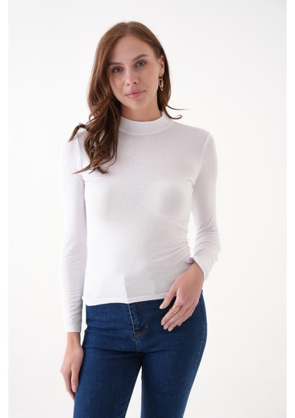 Uzun Kollu Dik Yaka Boğazlı Body/bluz indirimleri