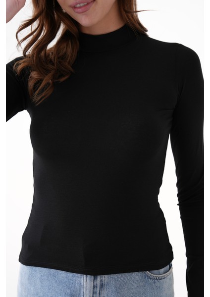 Uzun Kollu Dik Yaka Boğazlı Body/bluz modelleri