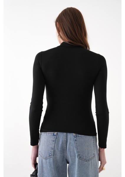 Uzun Kollu Dik Yaka Boğazlı Body/bluz indirimleri