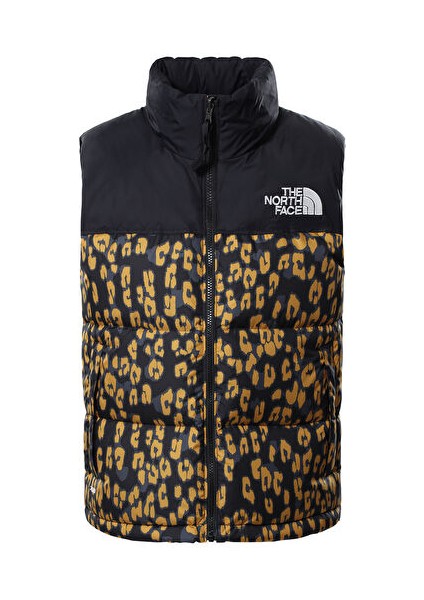 Print 1996 Retro Nuptse Kadın Yelek Sarı