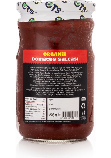 Organik Domates Salçası fiyatları