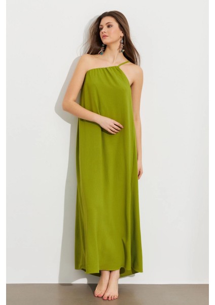 Kadın Yeşil Maxi Basic Elbise İRE1012