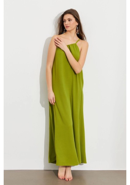 Kadın Yeşil Maxi Basic Elbise İRE1012