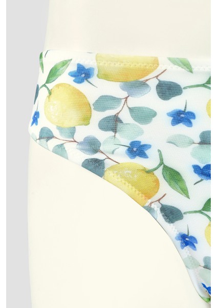 Renkli Lemon Tek Alt Bikini