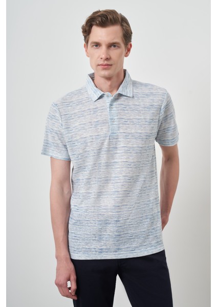 Erkek Mavi Trend Dinamik Fit Polo Yaka T-Shirt