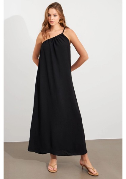 Kadın Siyah Maxi Basic Elbise İRE1012