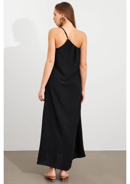 Kadın Siyah Maxi Basic Elbise İRE1012
