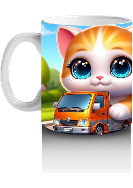 Çocuklara Sütü Sevdiren Kamyoncu Kedi Macerası Kupa Bardak
