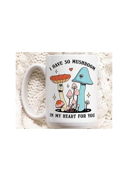 Print Dore Mantar Aşk Kupa, Sevimli Çiftler Yıldönümü Kupası, Mantar Sevgiliye Hediye,ıngilizce Kup