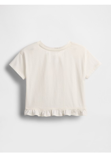 Kız Bebek Beyaz Gap Logo Ruffle T-Shirt modelleri